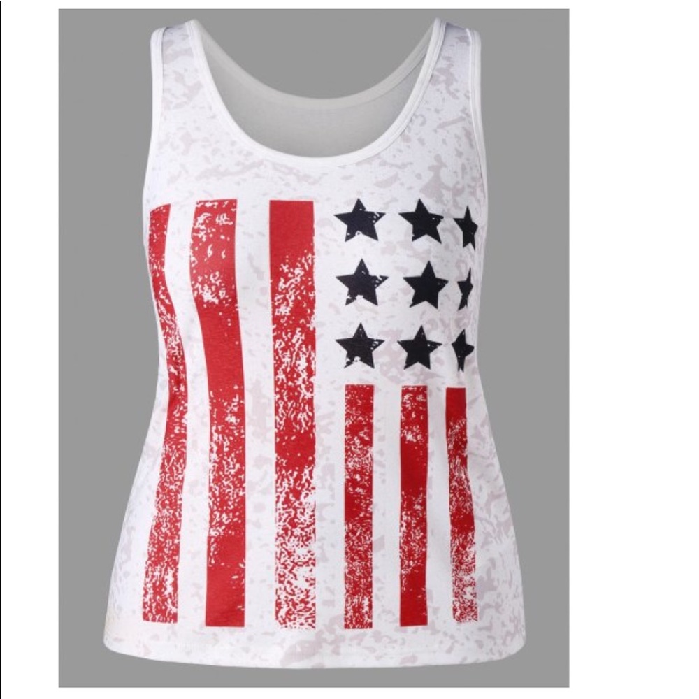 Plus Size American Flag Tank Top